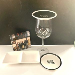 Demdaco appetizer plates with napkins & tray.  Glass IS NOT included.